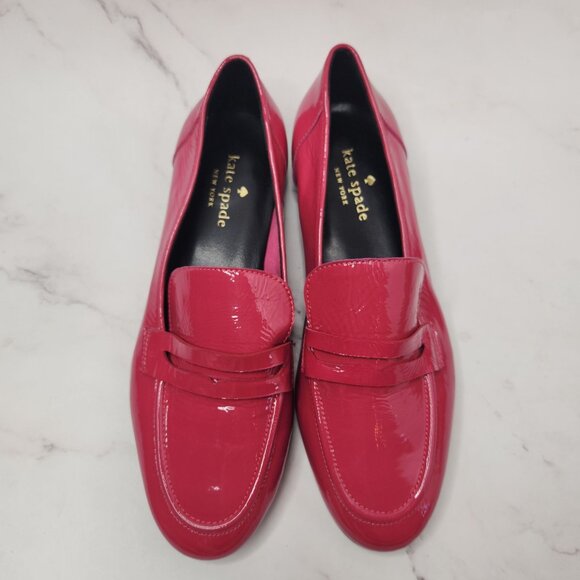 Kate Spade Pink Patent Leather Loafers Dress Shoes Oxford Women's 5.5 - Picture 2 of 9